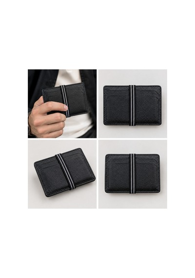 Nahitatyana Unisex Hakiki Deri Kartlık Lastik Destekli Kart Sabitleme Siyah - 923764406 Siyah