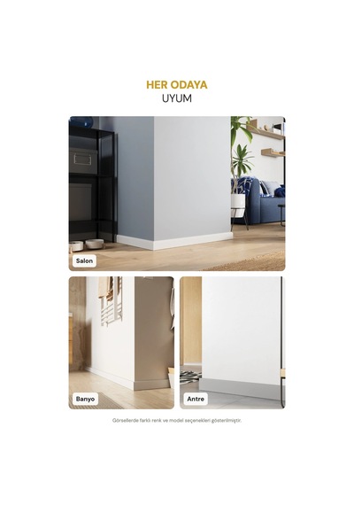 Vilo Sempla 702 Siyah Pvc Süpürgelik 240cm Kolay Montaj - Suya Ve Çizilmeye Dayanıklı