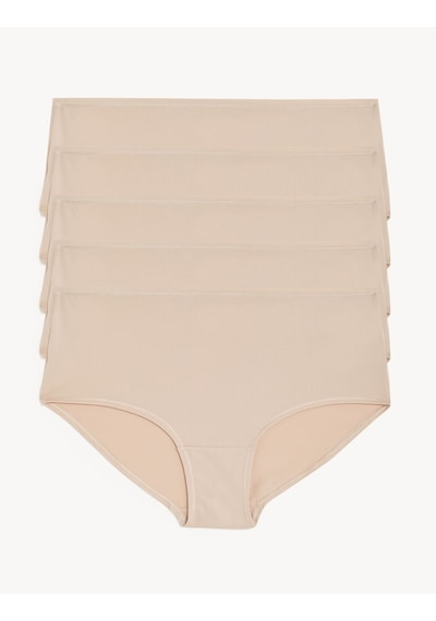 Marks & Spencer 5'li Dikişsiz Short Külot Seti T61004102 Bej