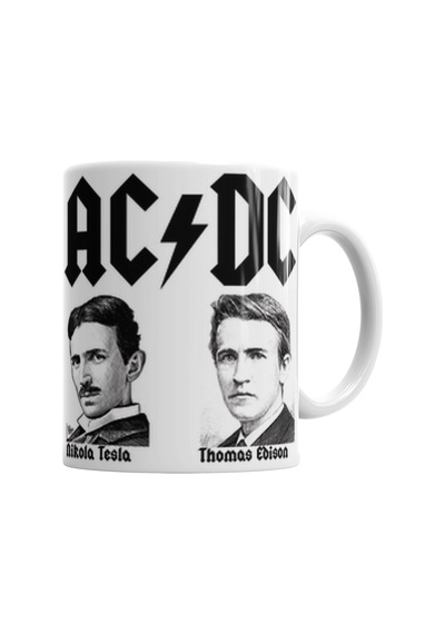 Ac Dc Tesla Ve Edison Kupa Bardak Porselen No35509 Karışık