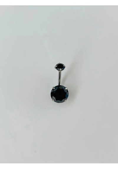 Siyah Taşlı Göbek Piercing - Pg0021 Çok Renkli