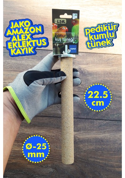 Venty 22.5 cm - Çapı 25 mm Kumlu Pedikür Papağan Tüneği | Jako, Amazon, Eklektus, Kayık, Alex, Konur