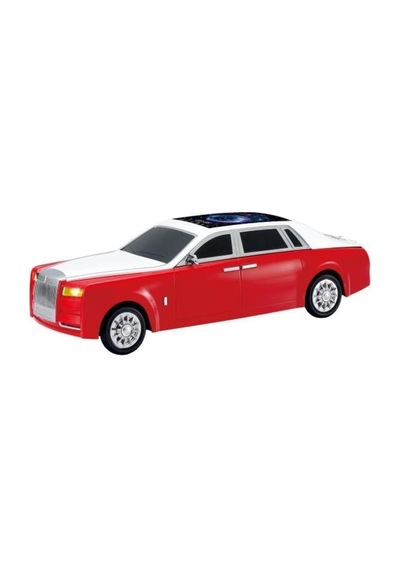 Bluetooth Hoparlör Rolls-royce Görünümlü Araba Led Ekranlı 15w Tws Fm Usb Speaker D82 Kırmızı
