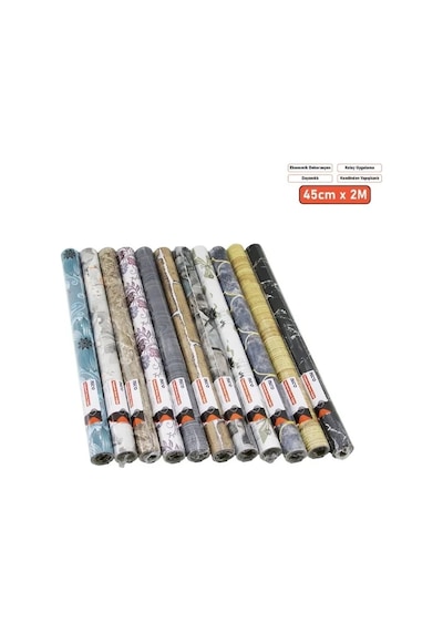 Ers- Desenli Folyo Duvar Kağıdı - 2 M X 45 Cm - Karışık Desenler - Kendinden Yapışkanlı