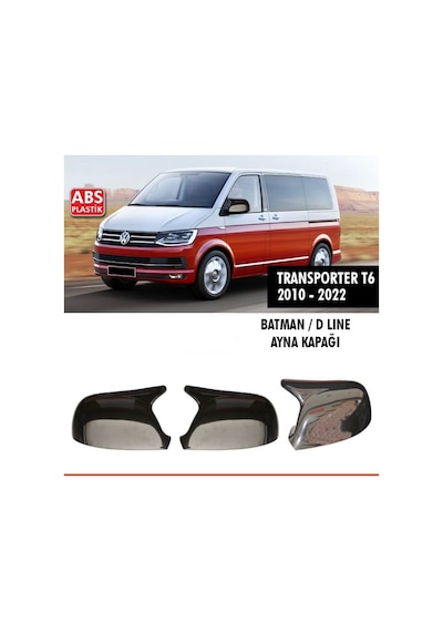 Transporter T6-t7 Yarasa Batman Ayna Kapağı Plastik Parlak Siyah