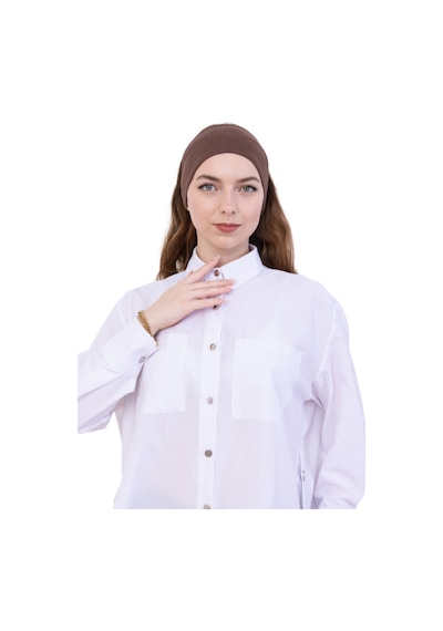 Modish Group Kadın Tesettür Bandana Penye Kaymaz Hazır Şal Eşarp Altı Bone Rahat Kullanım Kahverengi