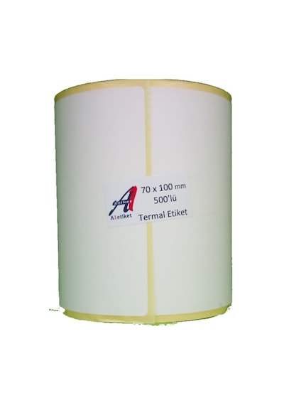 A1 Etiket Termal Barkod - 70X100 Barkod Etiketi 500 Sarımlı 10 Ru
