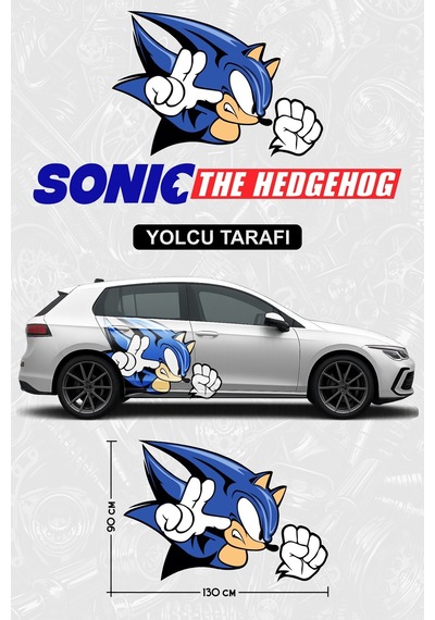 Kirpi Sonic Yan Gövde Kaplama Sticker Yolcu - 829988537