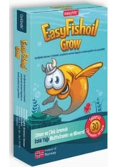 Fish Oil Grow 30 Jel Limon Ve Çilek Aromalı Tablet