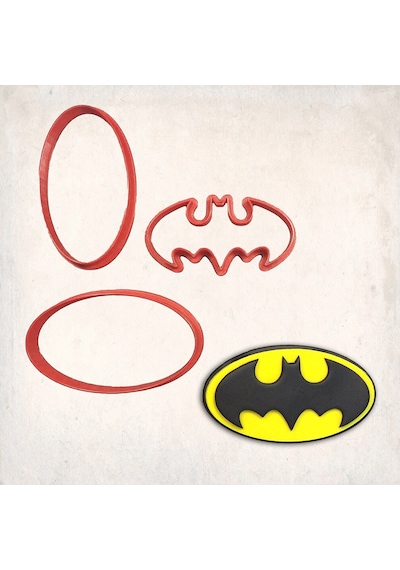 Batman Logo Detay Kurabiye Kalıp Seti 3 Lü