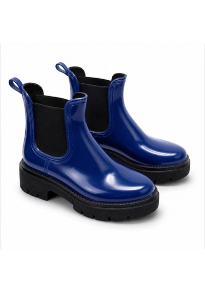 Black Flex Platform Taban Kadın Yağmur Botu Lacivert 36-40 Açık Lacivert