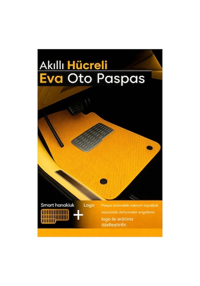 Renault Twingo 1993 2012 Icon Uyumlu Eva Oto Paspas Sarı Metal Topukluklu Tam Set