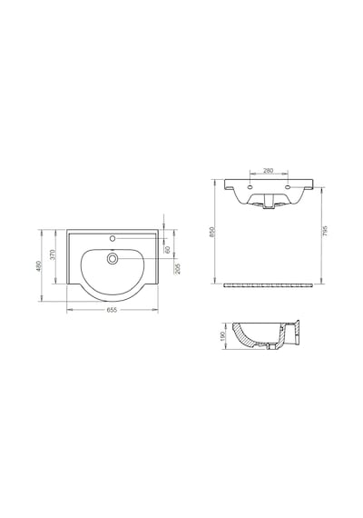 Yakamoz Etejerli Lavabo 65cm Turavit Diğer