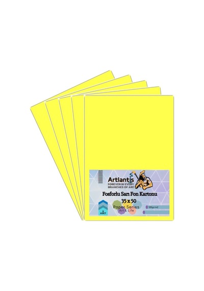 Fon Kartonu Fosforlu Renkler 35X50 5 Adet Artlantis Fosforlu Fon