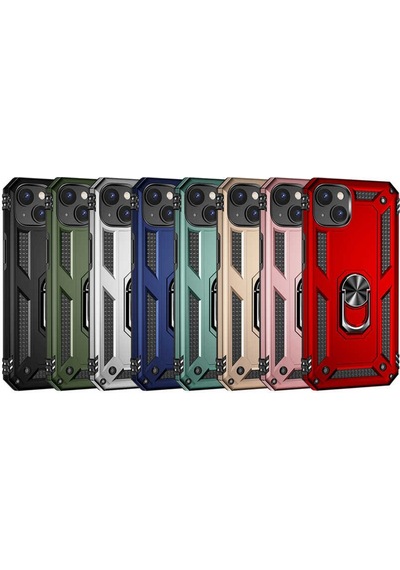 Apple Uyumlu iPhone 14 Plus Kilif Zore Vega Yüzüklü Standli Zirh Kilif 559731466