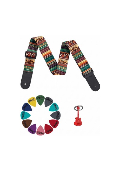 Midex Hg-11grn Ukulele Ve Gitar Omuz Askısı Desenli 77-134 Cm Uzunluk
