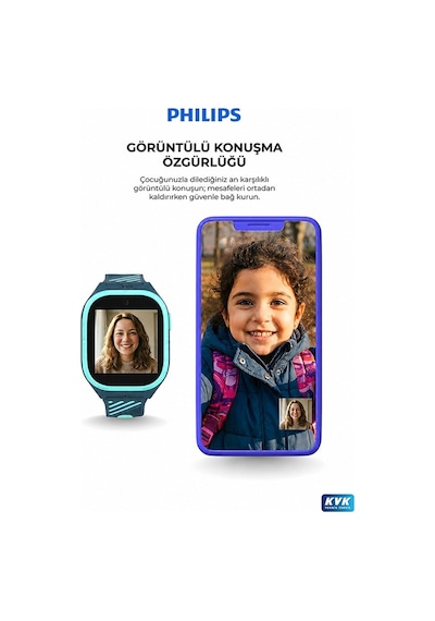 Philips W200A 1.22" Akıllı Çocuk Saati (Distribütör Garantili)