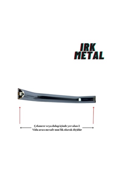 Metali %100 Alüminyum Metal. Mobilya Mutfak Çekmece Kapak Kulbu Içi Boş Şahin Model Krom Kulp 192 MM-Gümüş Gümüş