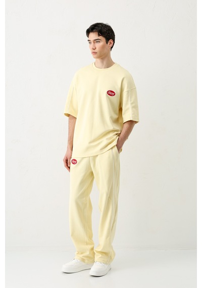Oversize Baskılı Eşofman Takım V90-21 Sarı