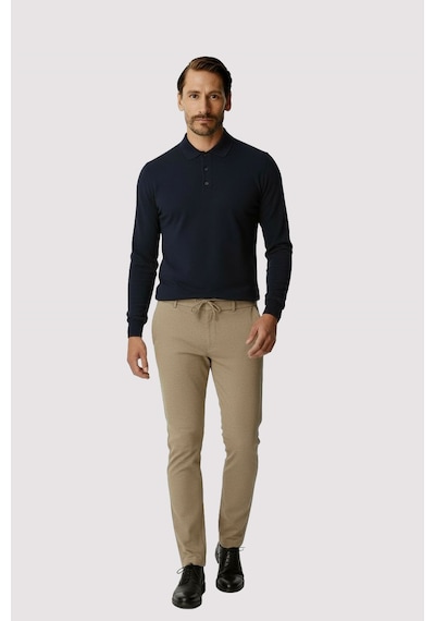 İgs Bej Beli Lastikli İpli Erkek Pantolon Konfor Kalıp-25957