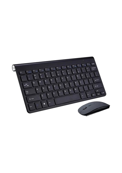 Mini Kablosuz Wireless Klavye Mouse Seti 2.4 Ghz Siyah - 607839679
