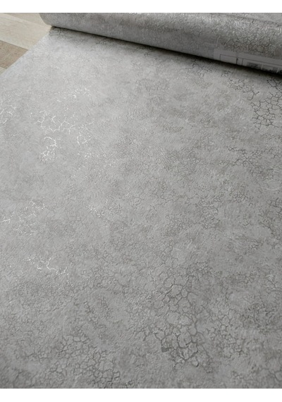 Açık Gri Gümüş Çatlak Efektli Hafif Kabartmalı Duvar Kağıdı 5 M²