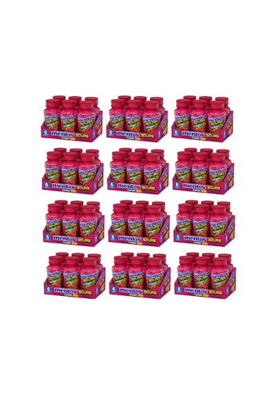 Mentos Sours Çilek Aromalı C Vitaminli Tablet Şekerleme 49 Gr X 6 Adet X 12 Adet-368