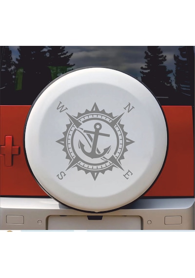 Pusula Ve Çapa Sticker - Araba Oto Motosiklet Karavan Cam Sticker - 00318 60x60 Cm