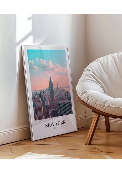 Çerçevesiz Poster New York Silüeti Gün Doğumu