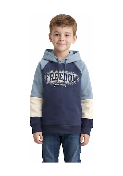Monox Erkek Çocuk Feedom Baskılı 3 İplik Şardonlu Kapşonlu Sweatshirt İndigo