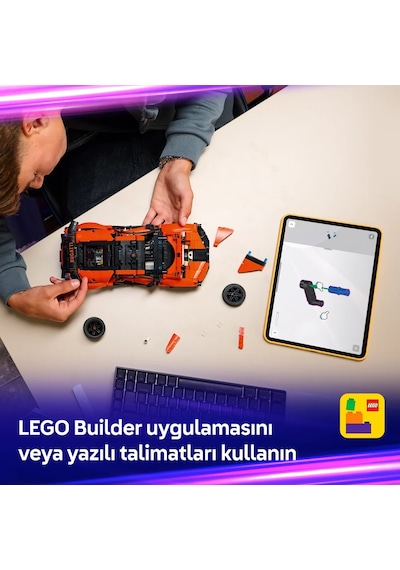 LEGO®  Technic™ Bugatti Chiron Pur Sport Hiper Araba 42222 – 9 Yaş ve Üzeri Çocuklar için Yaratıcı Oyuncak Yapım Seti (771 Parça)