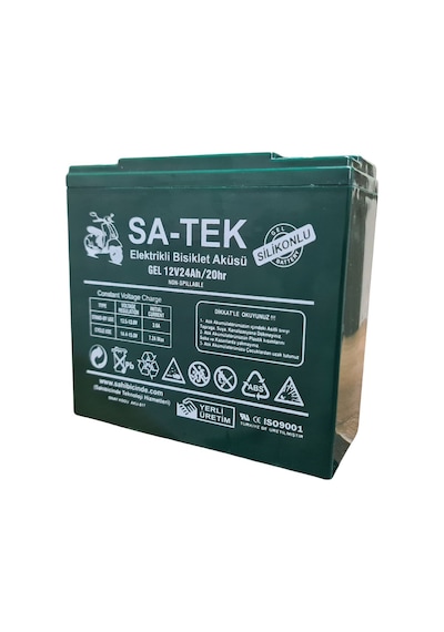Satek 12V 24 Ah Elektrikli Motosiklet Bisiklet Aküsü Jel Akü 2025 Üretim