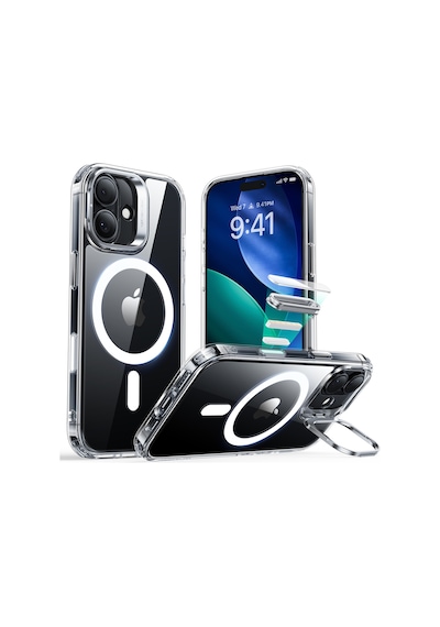 Esr Apple Uyumlu iPhone 17 Classic Hybrid Magsafe Standlı Kılıf - Kamera Kontrol Buton - Şeffaf Şeffaf