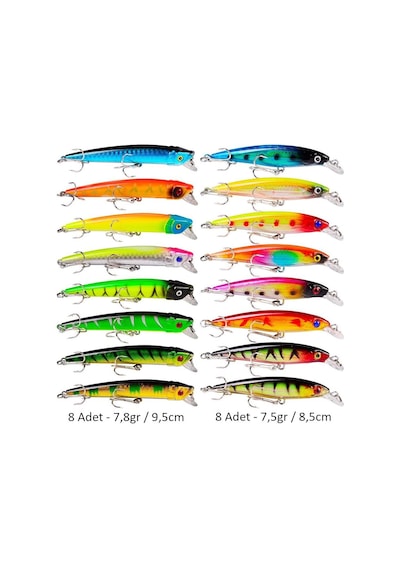 Valkyrie 59 Adet Karışık Minnow Crankbait Swimbait Rapala Sahte Yem Olta Seti Balık İğnesi