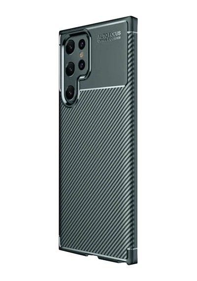 Samsung Galaxy S25 Ultra Kılıf Auto Focus Karbon Kapak - Koyu Yeşil