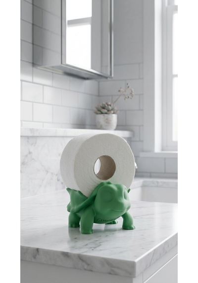 Sevimli Kaplumbağa Tuvalet Kağıdı Tutucu - Masaüstü Banyo Aksesuarı Standı 3d Model Çok Renkli