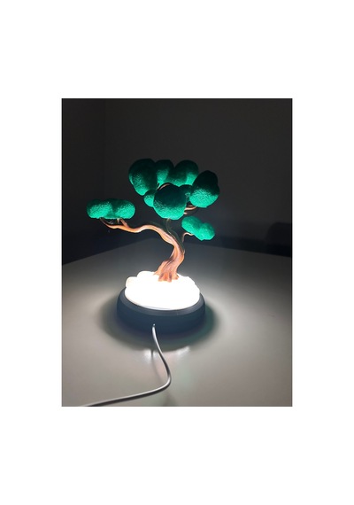 3d Baskı Dekoratif Bonsai Ağaç Gece Lambası Modern Masaüstü Dekor Yeşil