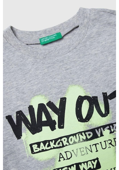 United Colors Of Benetton Erkek Çocuk 3jerc10qo-25k Uzun Kol Tshirt Gri Melanj-2144 Gri