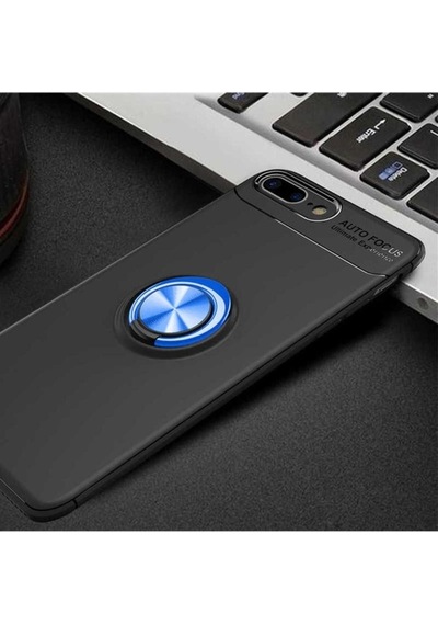 Apple Uyumlu iPhone 8 Plus Kılıf Zore Ravel Silikon Kapak Siyah-Mavi