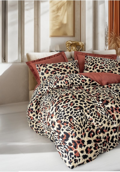 Cotton Box Saten Çift Kişilik Nevresim Takımı Leoluxe Kiremit Kiremit
