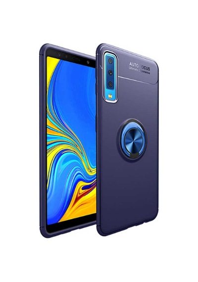 Samsung Uyumlu Galaxy A7 2018 Kılıf Zore Ravel Silikon Kapak Mavi
