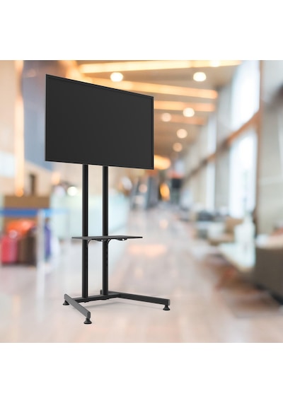 Alpın Tv/fuar Standı Bilgisayar Askı Aparatlı Sabit Ayaklı Metal Tv Ünitesi 40 İnç 75 İnç