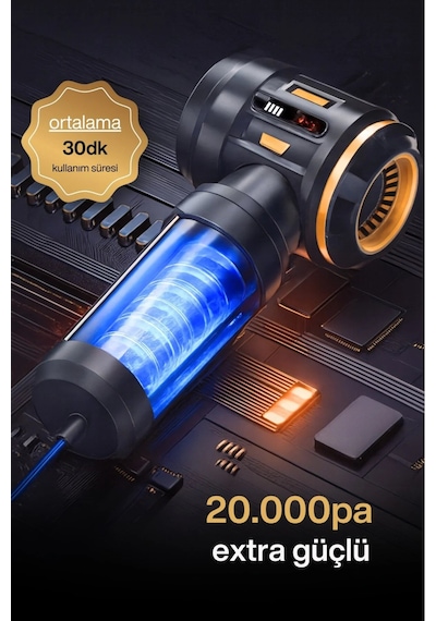 Realpro Plus Rp6697 Yeni Kablosuz Şarjlı Mini Süpürge Araç Süpürgesi