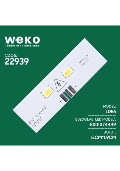 Buzdolabı İç Aydınlatma Ledi Ld56 8001 074 449 307387 2 Çipli Beyaz