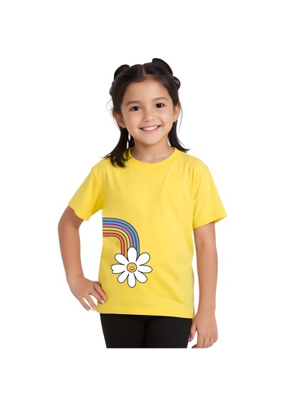 Fyk Kids Kız Çocuk 3'lü - Papatya-girls Baskılı Tişört Çok Renkli