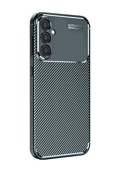 Samsung Galaxy A37 5g Uyumlu Kılıf Karbon Tasarım Kamera Korumalı Silikon Telefon Kılıfı Kapak Koyu Yeşil