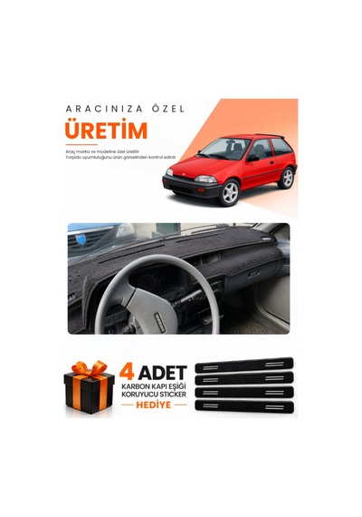 Suzukı Swift 1988-1994 Uyumlu Torpido Koruma Örtüsü Oto Kılıfı - Siyah