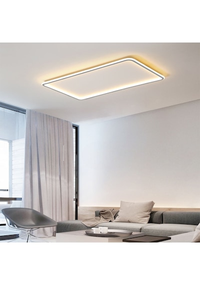 Antrasit 90x60cm 3 Işık Rengi Dikdörtgen Led Tavan Lambası,avize,modern Aydınlatma,dekoratif Işık Antrasit