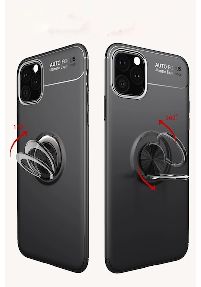 Newface - 778 - İphone 11 Pro Kılıf Range Yüzüklü Silikon - Edntrend - - Kırmızı