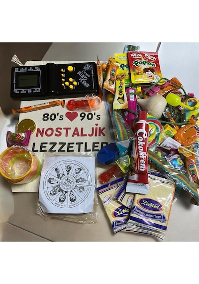 Kese Siyah Tetrisli Nostaljik Hediye Paketi 80'ler 90'lar